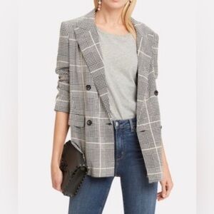 L'AGENCE Monochrome Plaid Blazer - 100% Silk - Sz 12 But Fits Like Sz 14